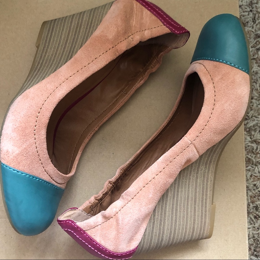 Lucky Brand Suede Colorblocked Wedges